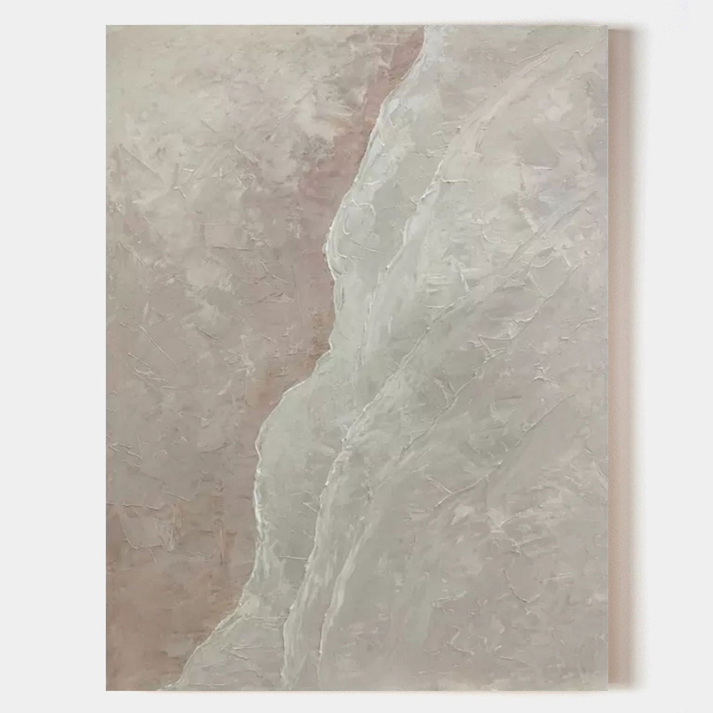 Serene Marble Elegance - Abstract Oil Painting for Modern Home Decor