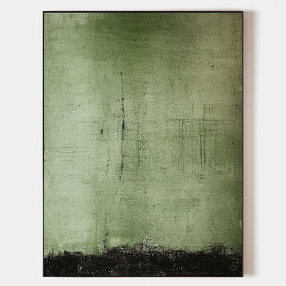 Serene Abstract Green Oil Painting for Modern Home Decor