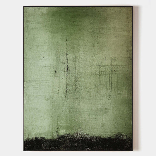 Serene Abstract Green Oil Painting for Modern Home Decor