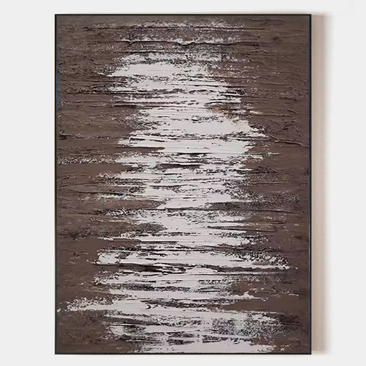 Serene Wabi-Sabi Oil Painting for Tranquil Wall Decor and Modern Aesthetic