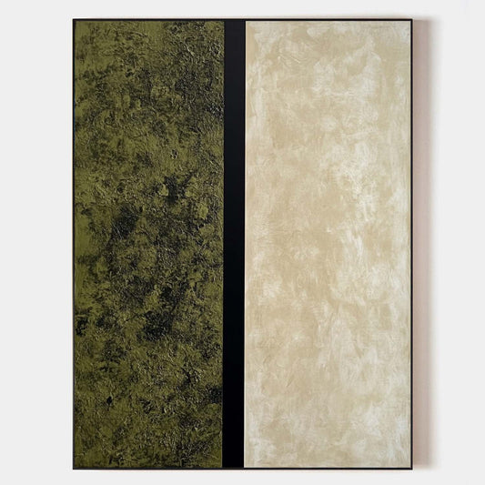 Contemporary Green Abstract Oil Painting for Modern Home Décor