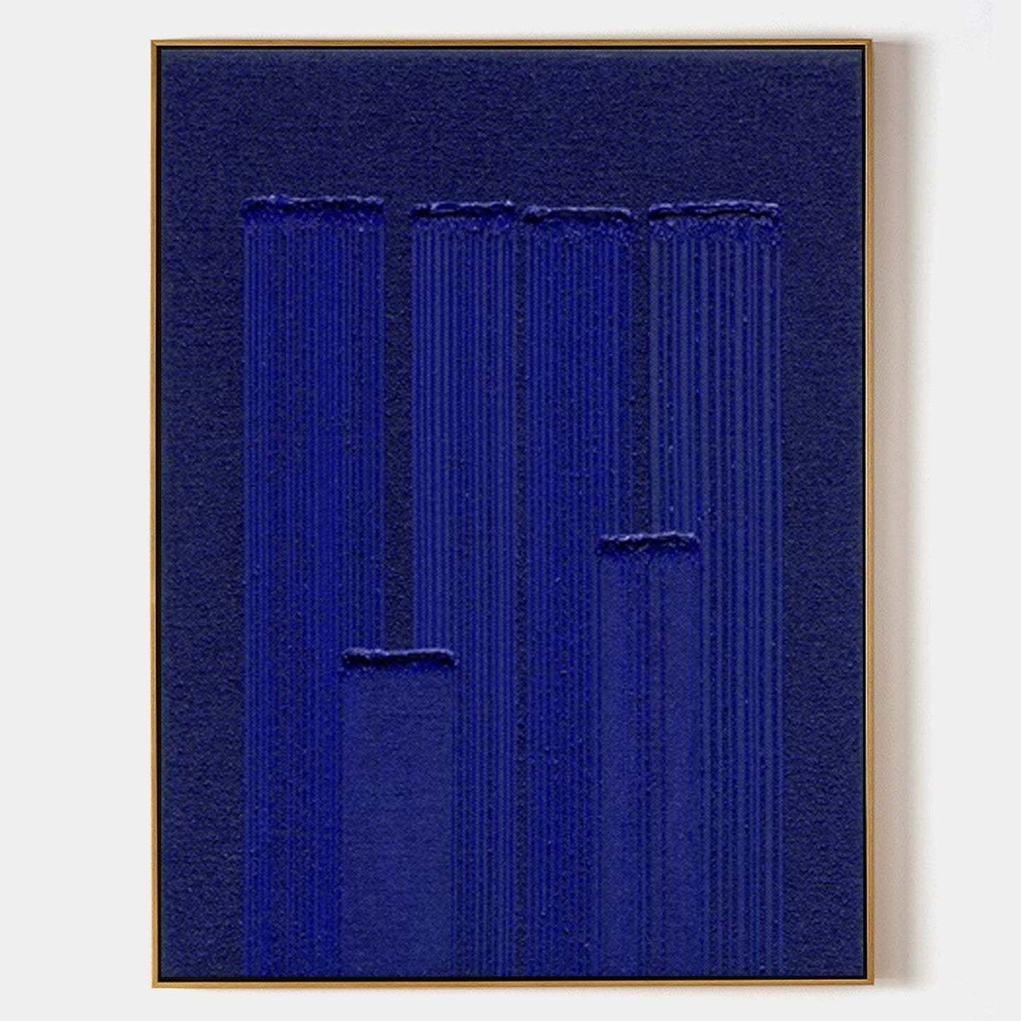 Vibrant Klein Blue Abstract Minimalist Oil Painting for Modern Home Decor