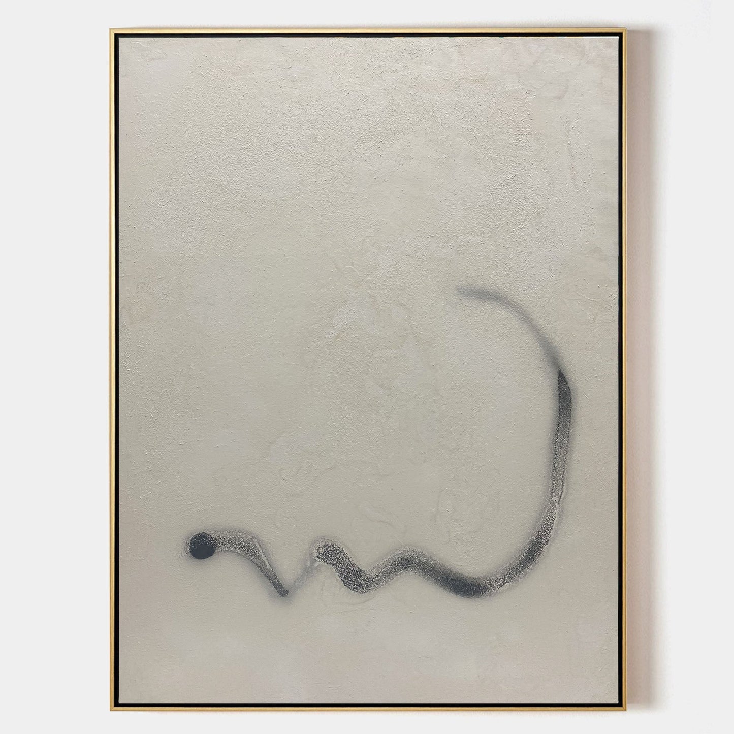 Contemporary Beige Abstract Oil Painting for Modern Home Decor