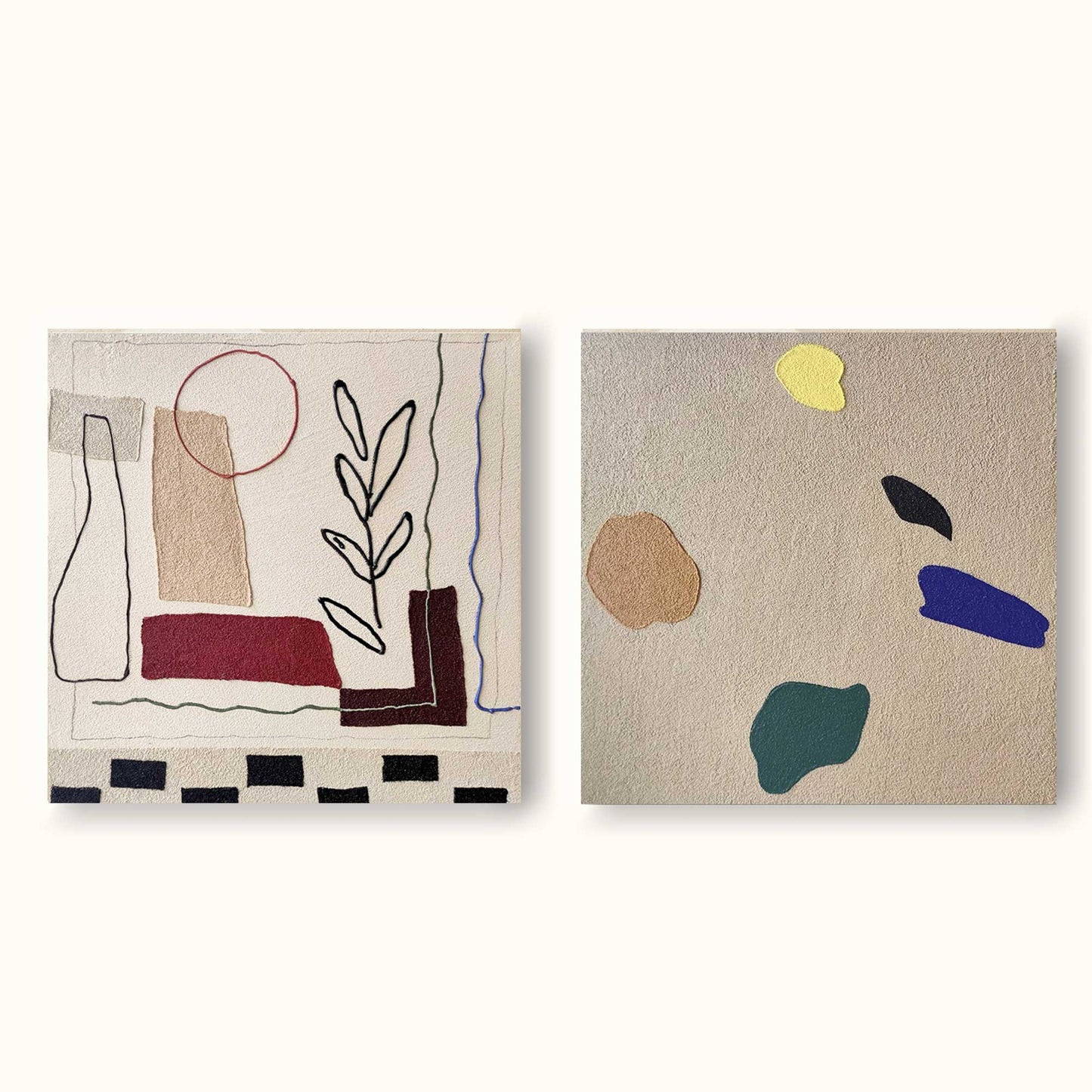 Contemporary Minimalist Geometric Oil Painting for Modern Home Decor