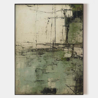 Abstract Green Modern Art Oil Painting for Contemporary Home Decor