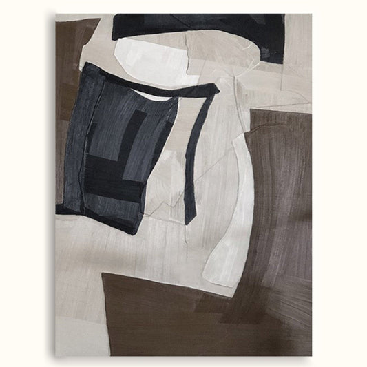 Contemporary Minimalist Geometric Oil Painting for Modern Home Decor
