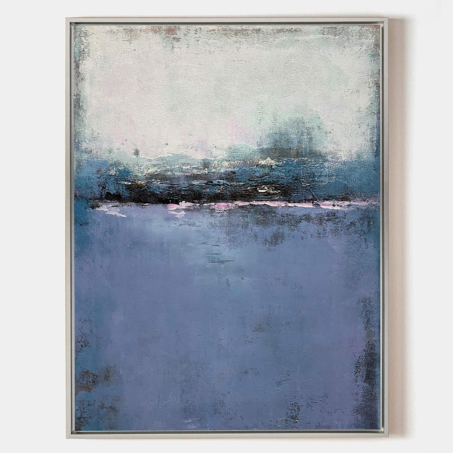 Tranquil Blue Abstract Oil Painting for Modern Home Decor