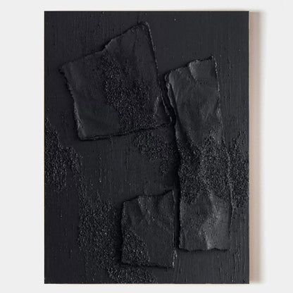 Modern Wabi-Sabi Abstract Black Wall Art for Contemporary Home Decor