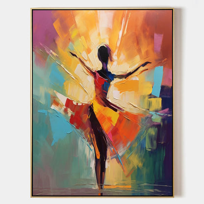 Vibrant Dancer Oil Painting - Colorful Abstract Art for Modern Home Decor