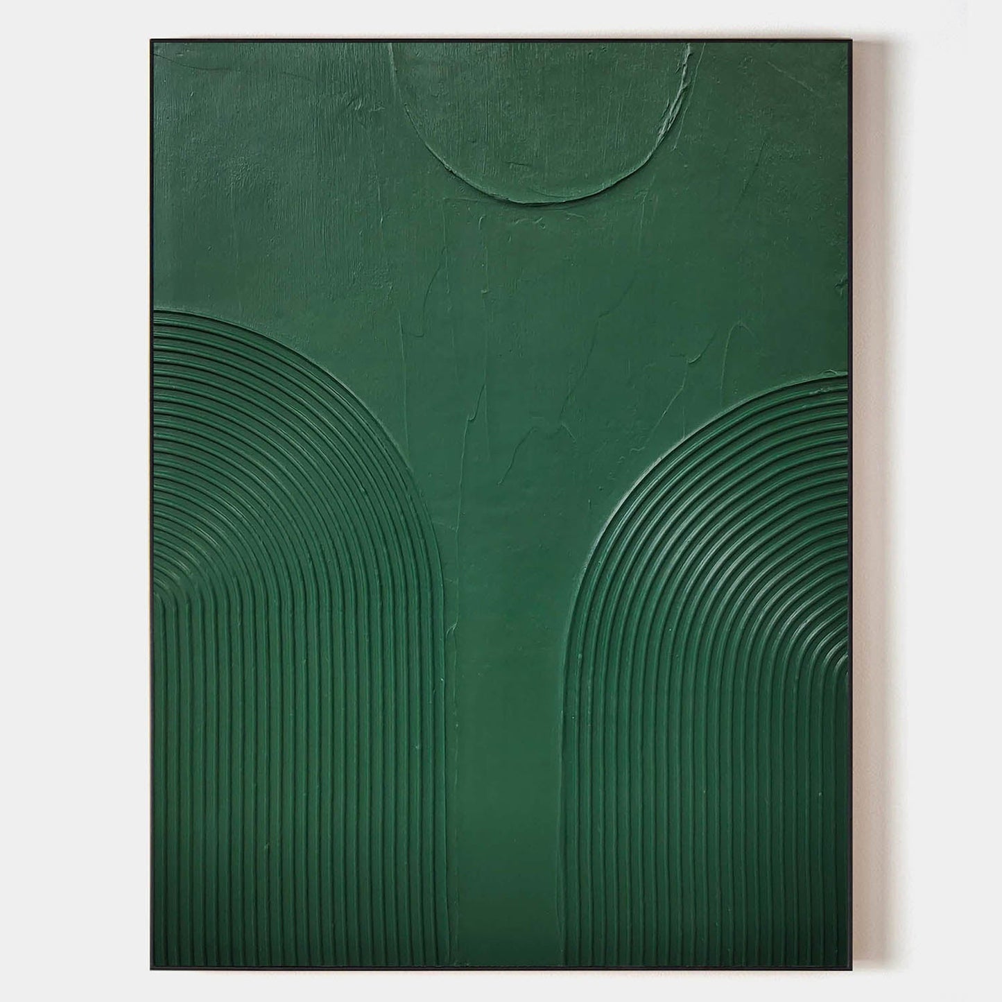 Elegant Green Minimalist Abstract Oil Painting for Modern Home Decor
