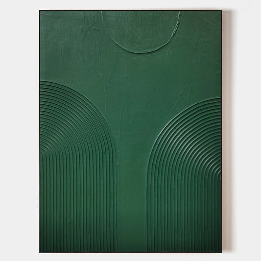 Elegant Green Minimalist Abstract Oil Painting for Modern Home Decor