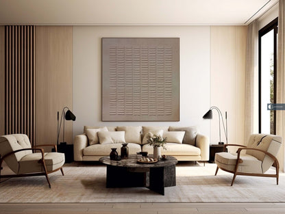 Contemporary Abstract Oil Painting with Textured Layers for Modern Décor