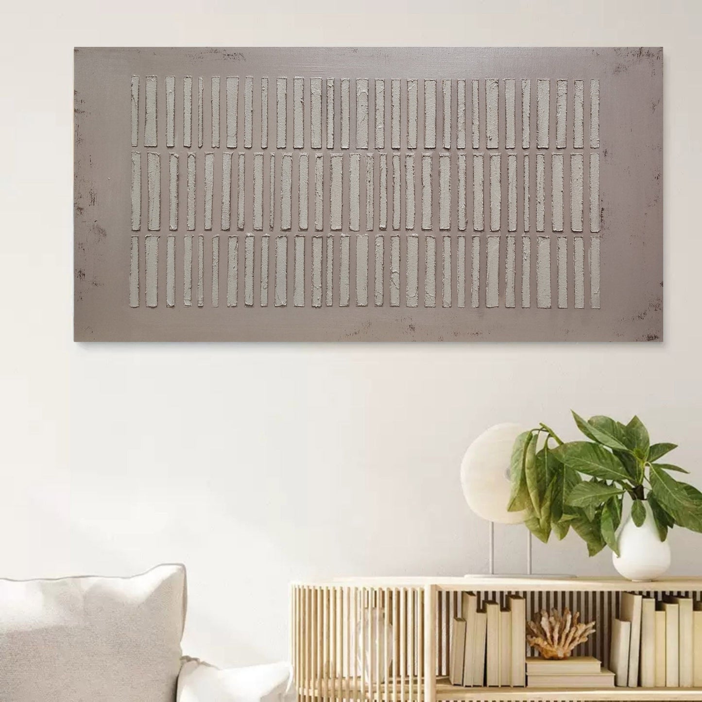 Minimalist Wabi-Sabi Oil Painting for Contemporary Home Decor