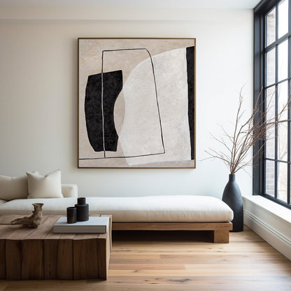 Contemporary Minimalist Abstract Oil Painting for Modern Home Decor