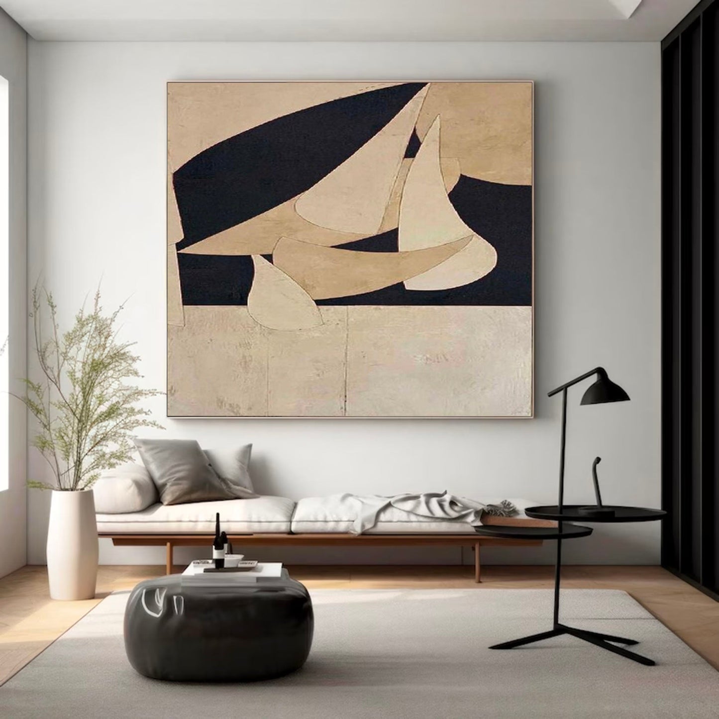 Elegant Minimalist Abstract Oil Painting for Modern Home Decor