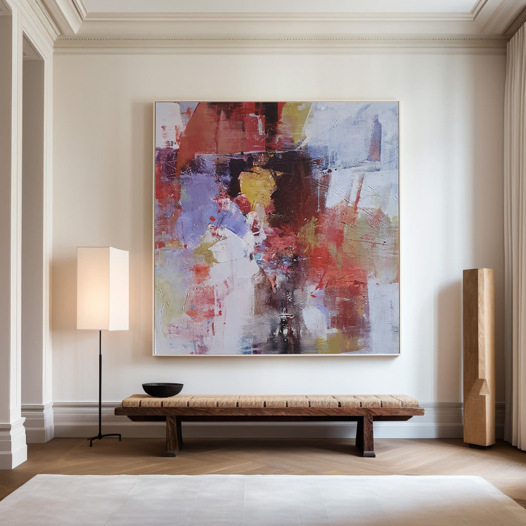 Vibrant Modern Abstract Oil Painting for Contemporary Home Decor