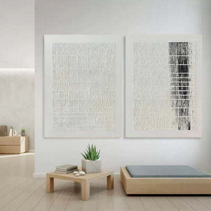 Contemporary Abstract Oil Painting Duo for Modern Home Decor