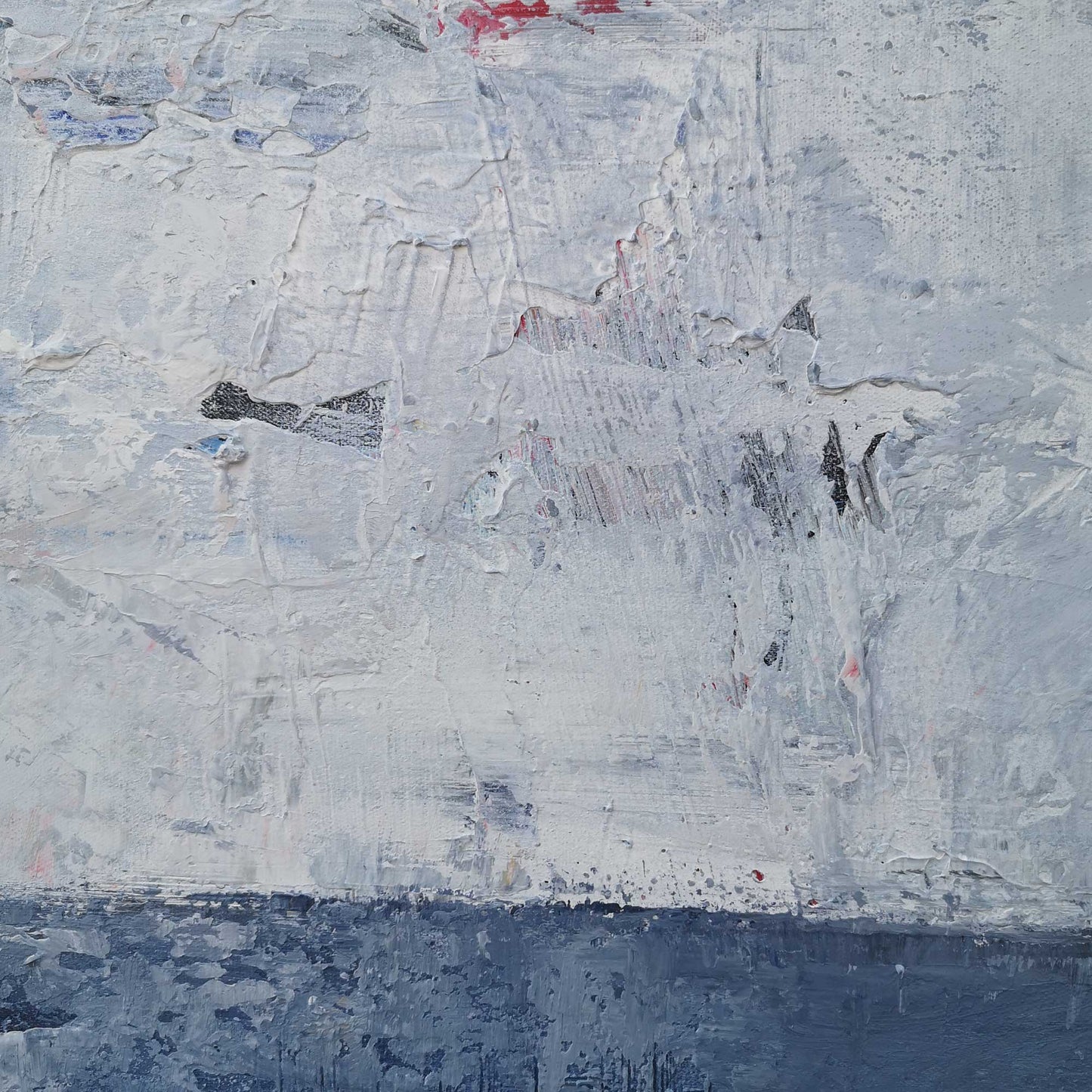 Serene Blue Ocean Abstract Oil Painting for Tranquil Home Décor