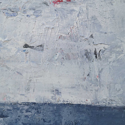 Serene Blue Ocean Abstract Oil Painting for Tranquil Home Décor