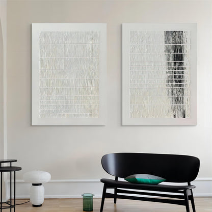 Contemporary Abstract Oil Painting Duo for Modern Home Decor