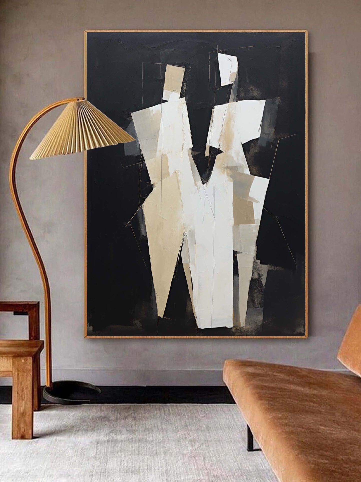 Abstract Minimalist Oil Painting for Modern Home Decor