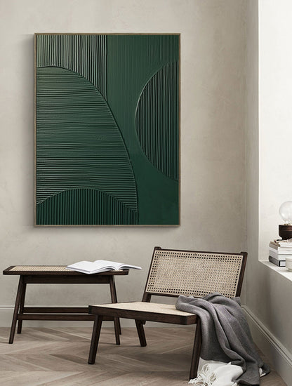 Serene Blue and Green Abstract Oil Painting for Modern Home Décor