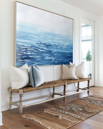Serene Ocean Waves Oil Painting for Tranquil Beachside Decor