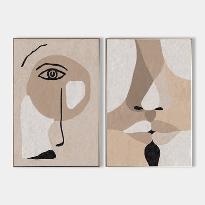 Contemporary Minimalist Beige Abstract Oil Painting for Modern Home Decor