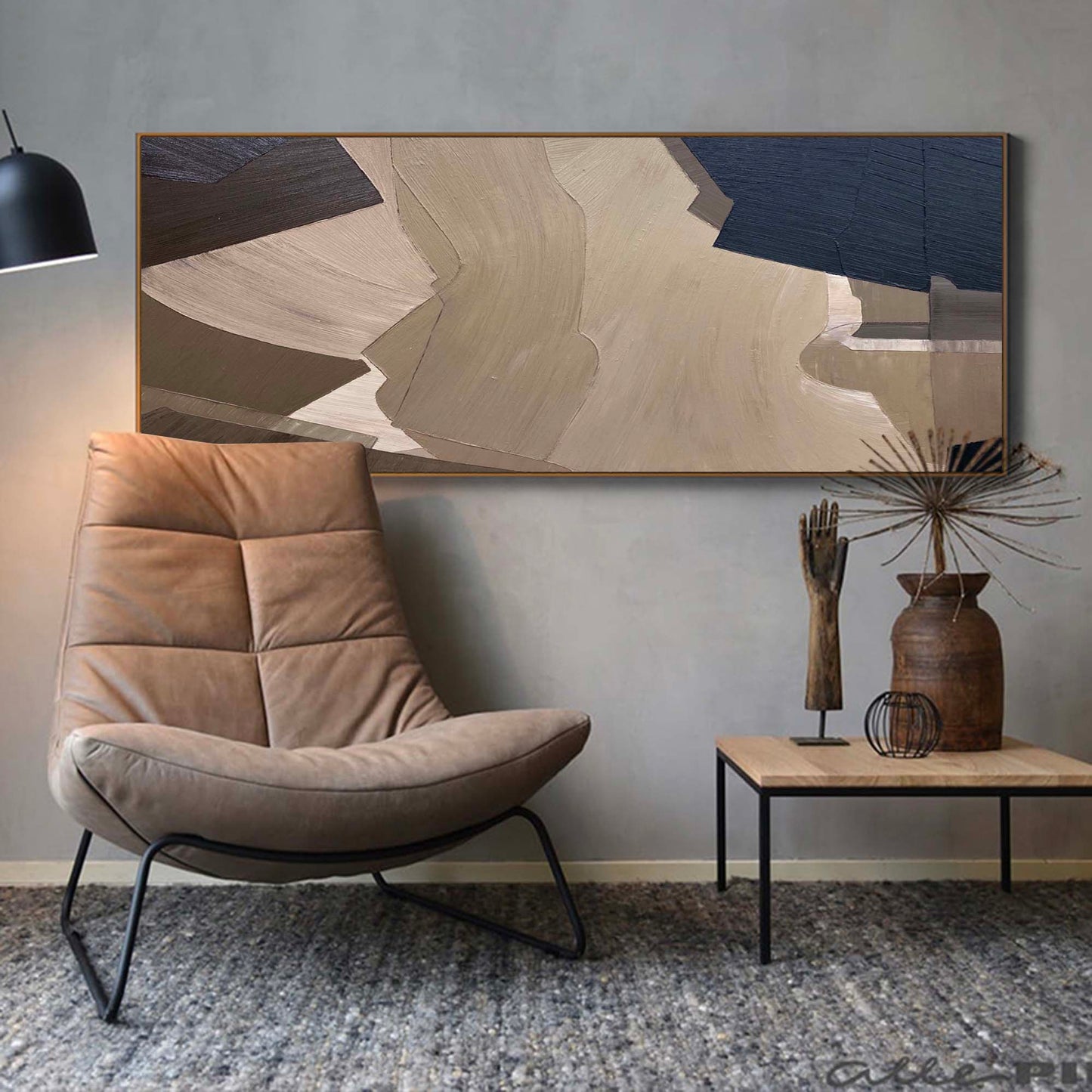 Elegant Minimalist Abstract Oil Painting for Modern Home Decor