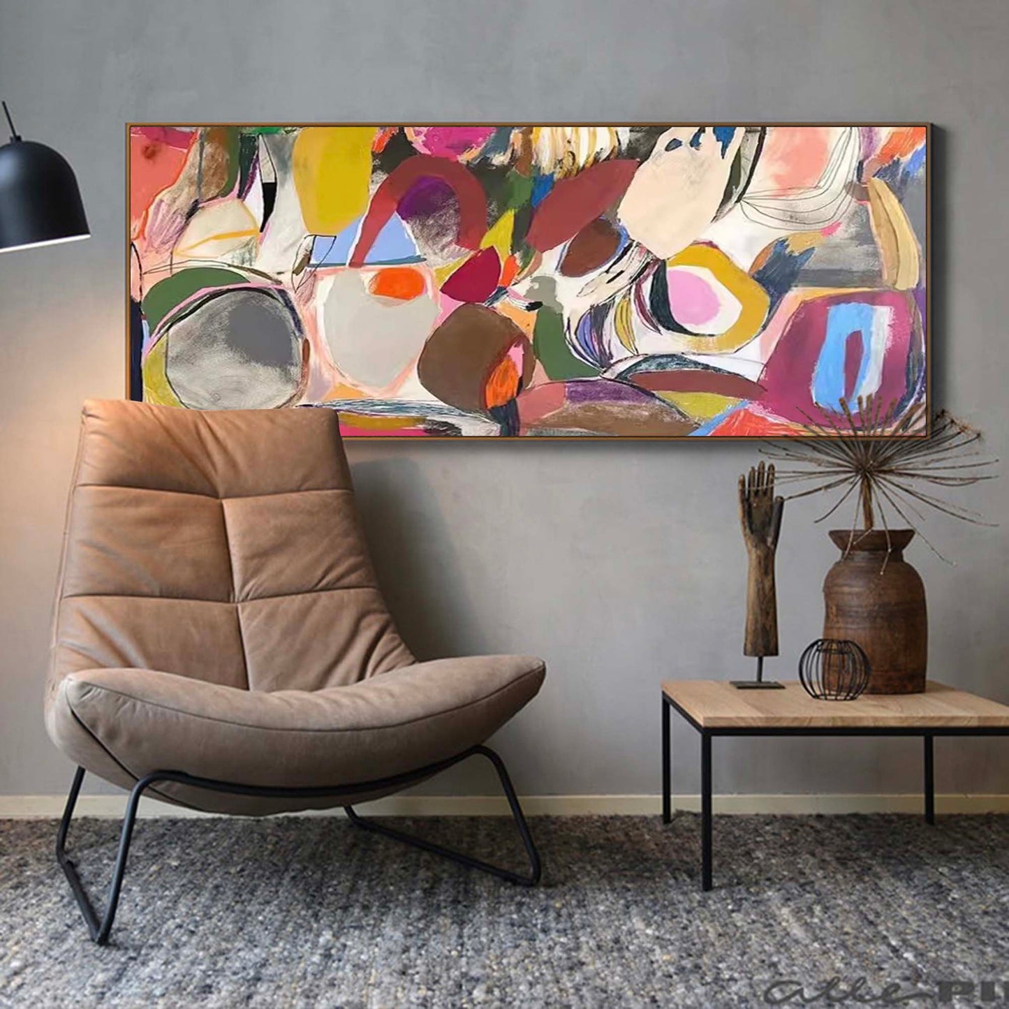 Vibrant Abstract Oil Painting for Modern Home Décor and Artistic Expression