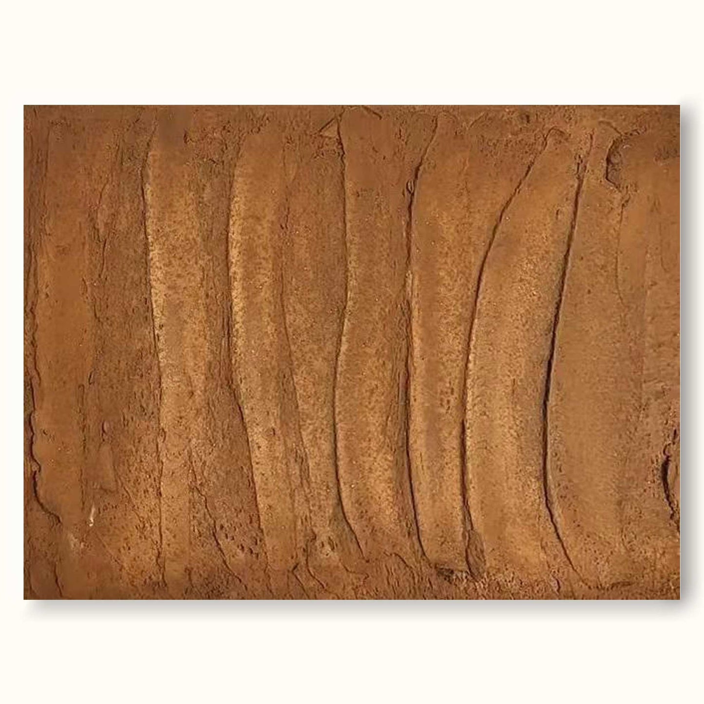 Textured Earth Tones: Minimalist Abstract Oil Painting for Modern Home Decor