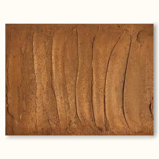 Textured Earth Tones: Minimalist Abstract Oil Painting for Modern Home Decor