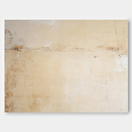 Elegant Neutral Minimalist Oil Painting for Contemporary Home Decor