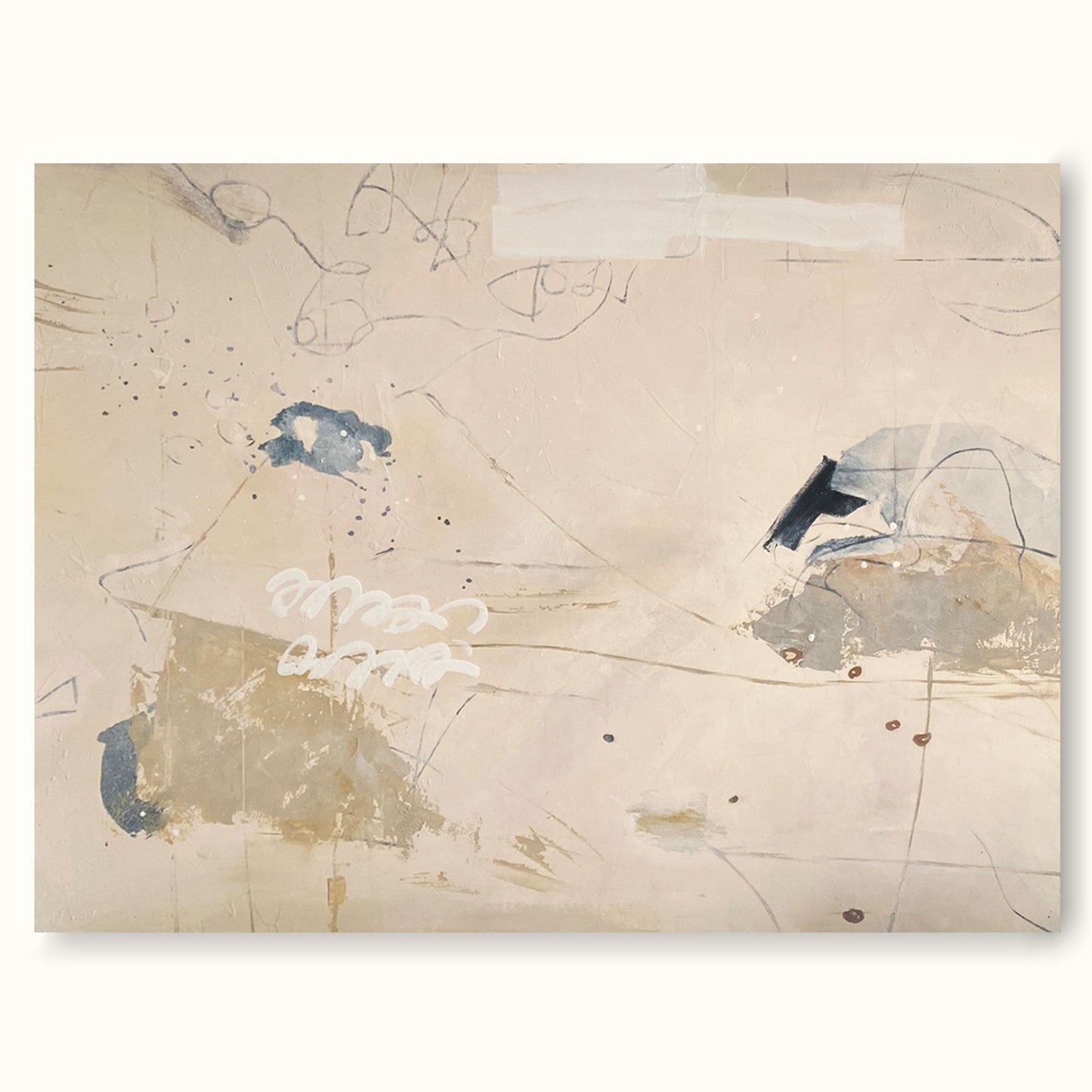 Elegant Minimalist Abstract Oil Painting for Modern Home Decor
