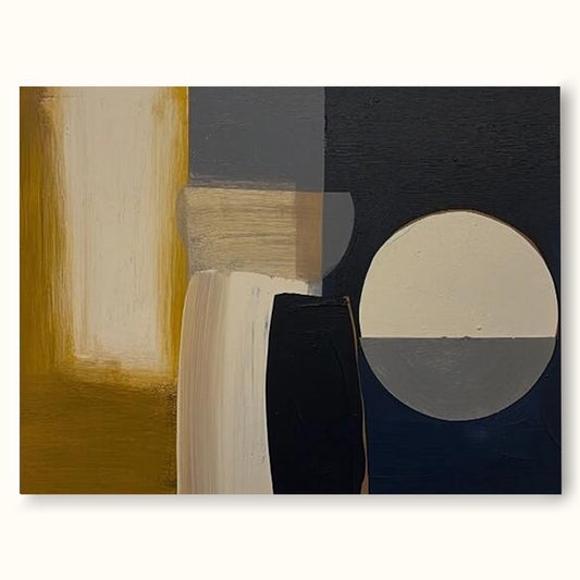 Modern Abstract Geometric Oil Painting for Artistic Home Décor