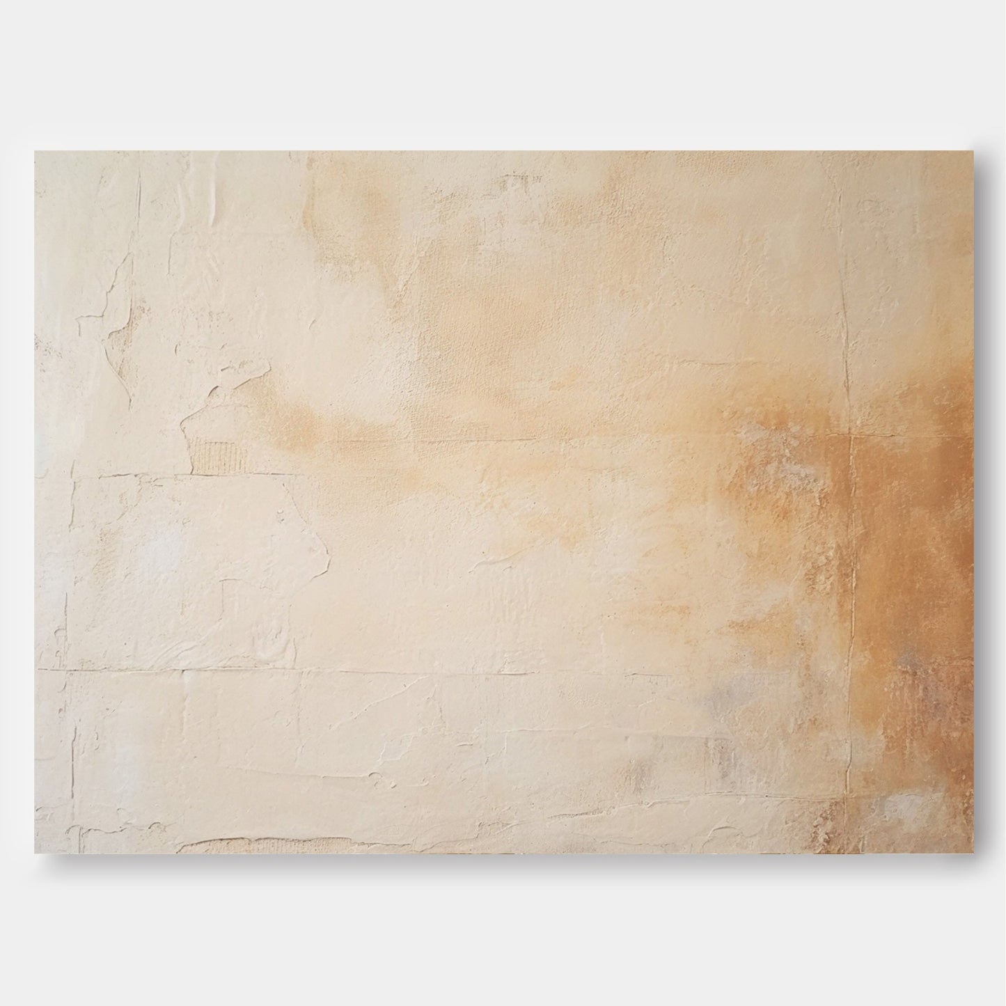 Serene Beige Abstract Oil Painting for Modern Minimalist Home Decor