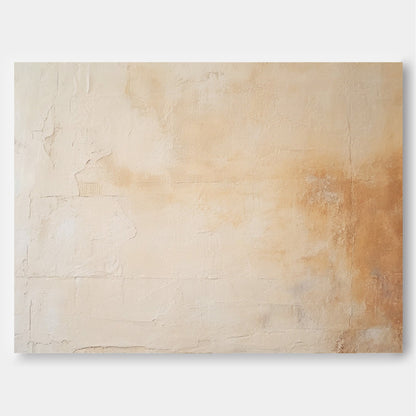 Serene Beige Abstract Oil Painting for Modern Minimalist Home Decor