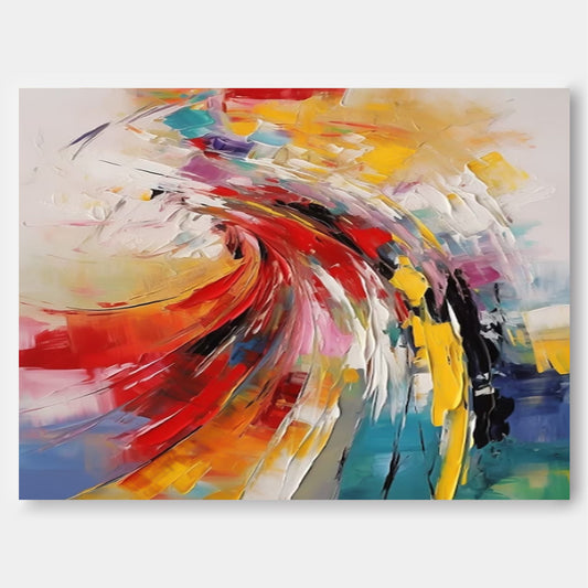 Vibrant Abstract Oil Painting for Modern Home Decor and Art Lovers