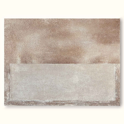 Serene Minimalist Beige Abstract Oil Painting for Modern Home Decor