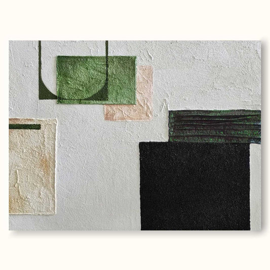 Elegant Minimalist Geometric Oil Painting for Contemporary Home Decor