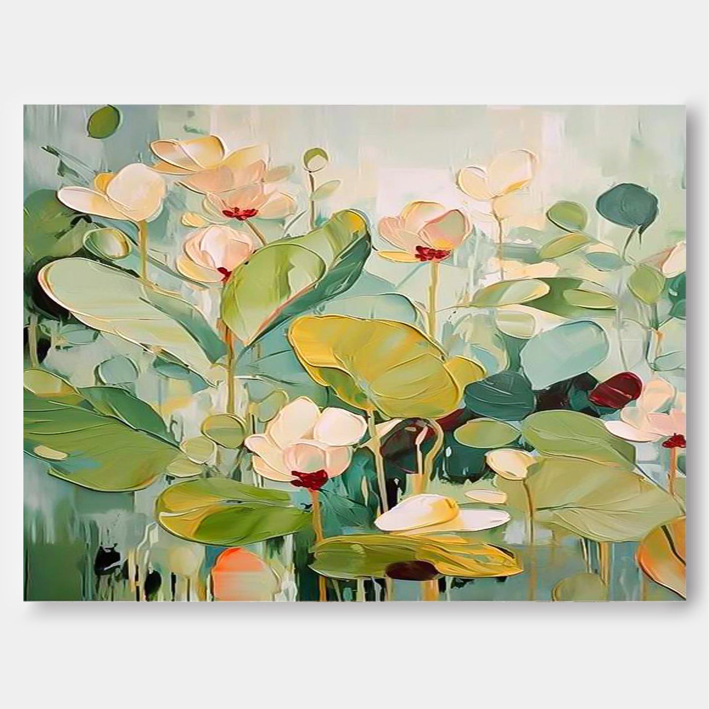 Vibrant Floral Oil Painting on Canvas – Nature-Inspired Wall Art