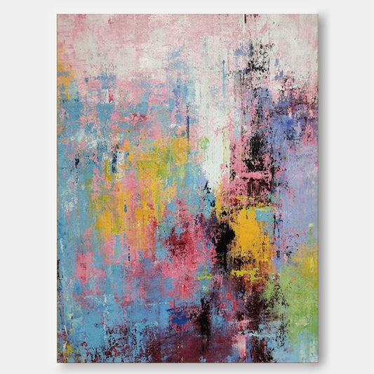 Vibrant Abstract Oil Painting for Modern Home Decor and Art Lovers