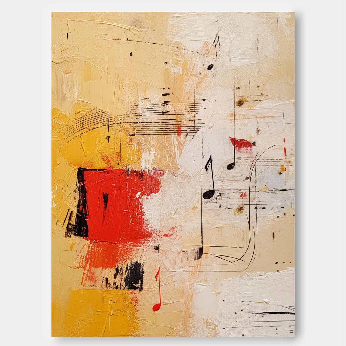 Musical Harmony Abstract Oil Painting for Modern Home Decor