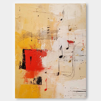 Musical Harmony Abstract Oil Painting for Modern Home Decor