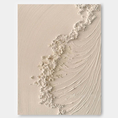Tranquil Beach Wave Abstract Oil Painting for Coastal Home Decor