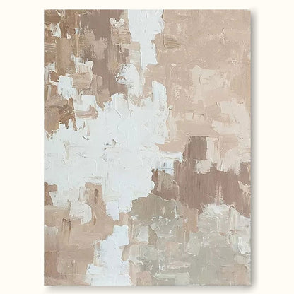 Serene Minimalist Abstract Oil Painting in Neutral Tones for Modern Decor