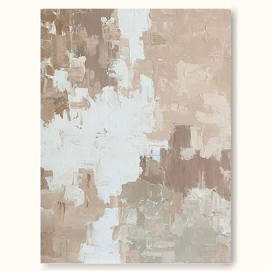 Serene Minimalist Abstract Oil Painting in Neutral Tones for Modern Decor