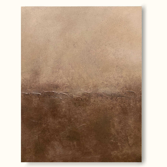 Elegant Minimalist Abstract Oil Painting in Earthy Tones for Modern D√©cor