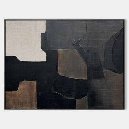 Contemporary Black and Grey Abstract Wall Art for Modern Home Decor