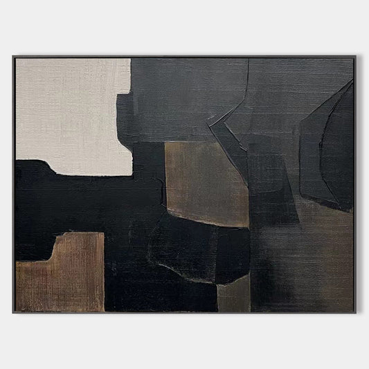 Contemporary Black and Grey Abstract Wall Art for Modern Home Decor